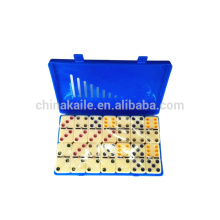 Ivory Color dots domino In color plastic box